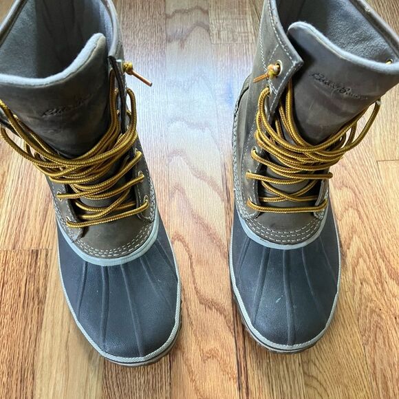Eddie Bauer Women's Gray Boots with Yellow Laces - Picture 3 of 7